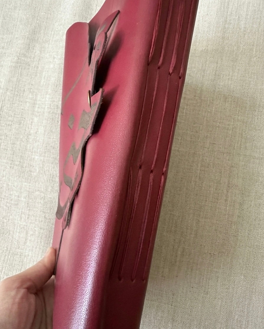 Long stitch bookbinding _ leather cover journal