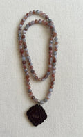 Agate and genuine leather prayerppbeads ( 99 )